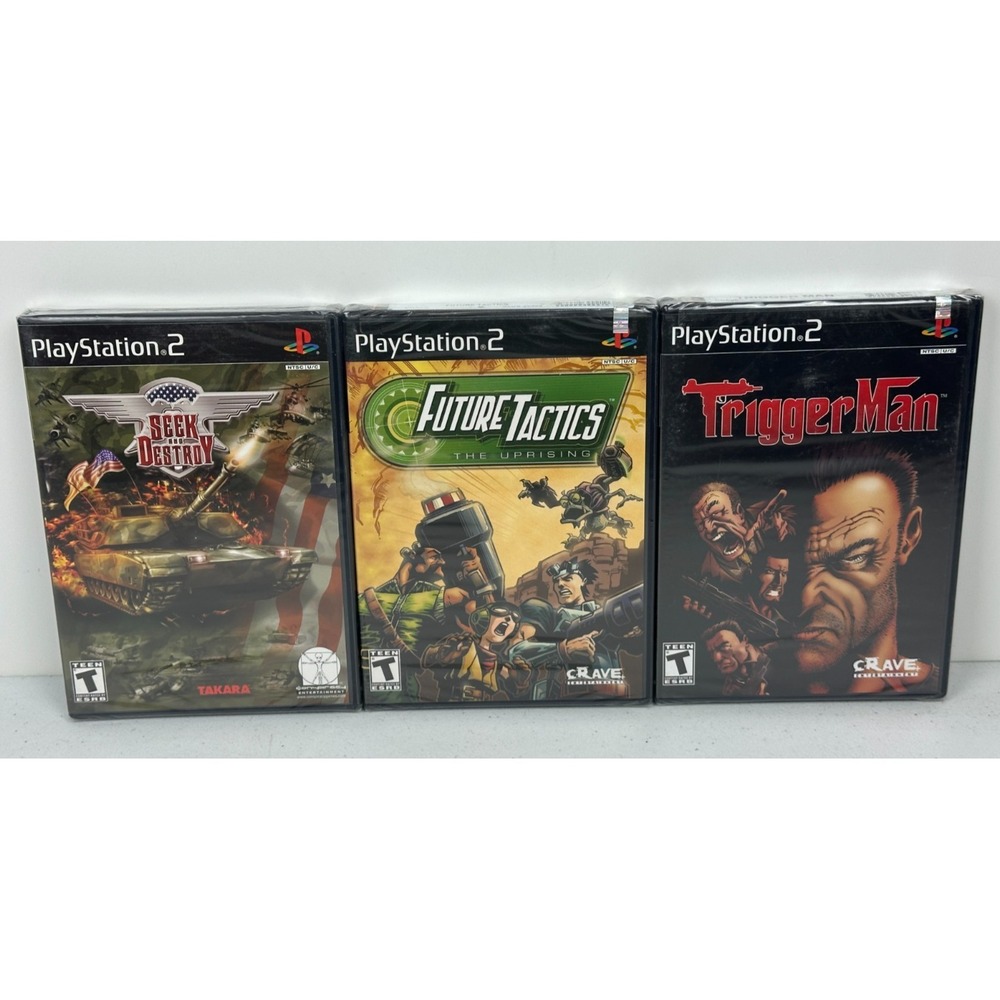 Seek & Destroy Future Tactics Trigger Man Lot of 3 PS2 All Brand New Sealed